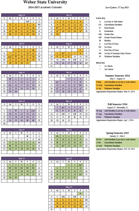 Academic Calendar Skidmore